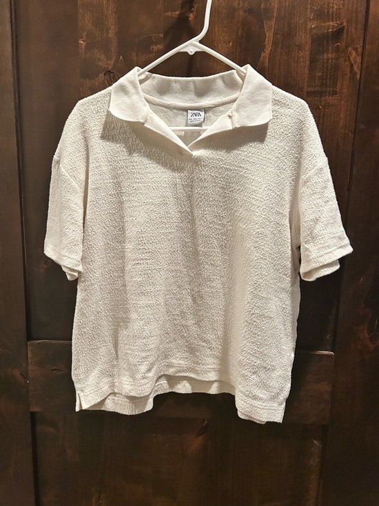Zara Tops - ZARA Cream Knit Polo Top